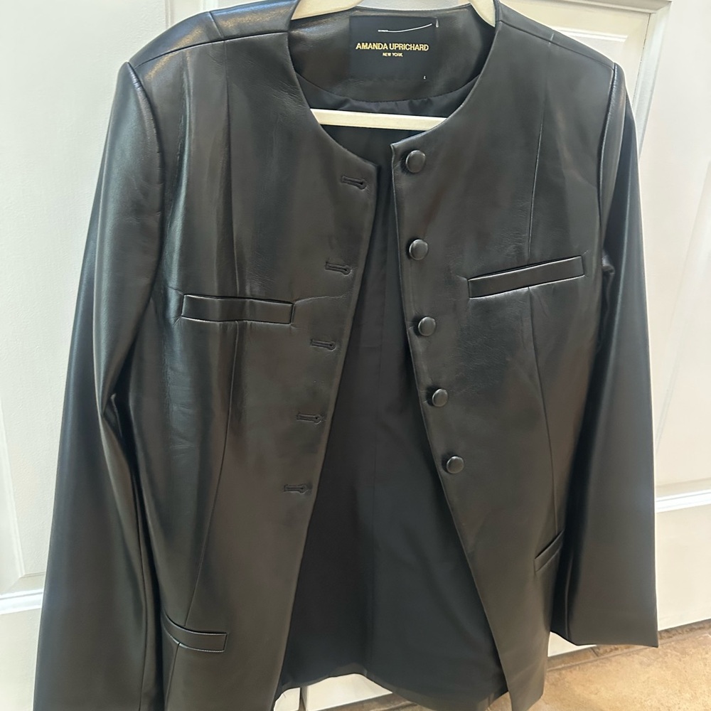 Amanda Uprichard Black Faux Leather Jacket
